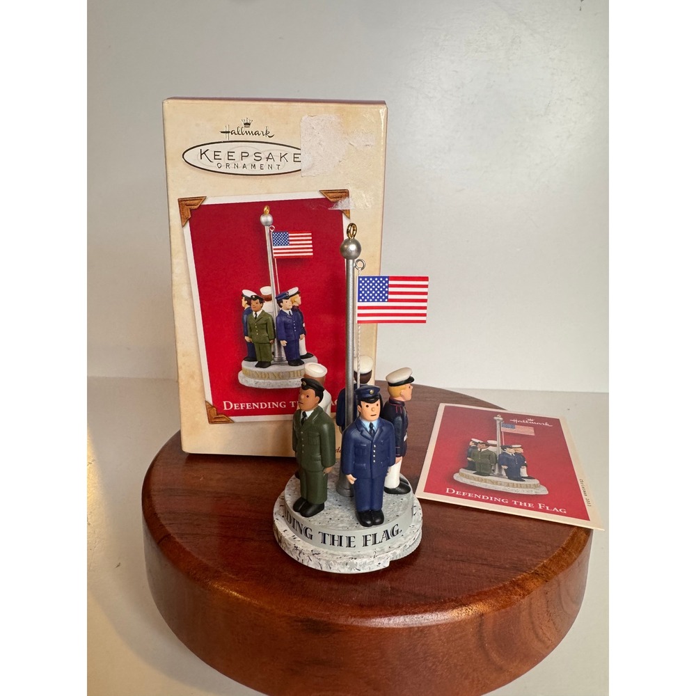 Hallmark Keepsake Defending The Flag Ornament 2003 Patriotic Military Flag